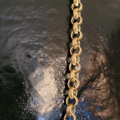 Lot 381: (2) Gold Tone Necklaces (long 38", short 17.5")