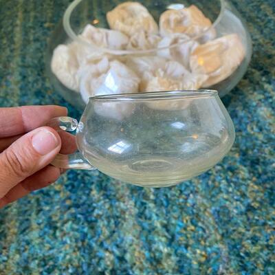 Vintage Bubble Punch Bowl with Glasses