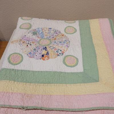 Lot 384: Vintage Quilt (has some discoloration)