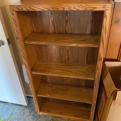 Oak Adjustable Shelf Book Case 