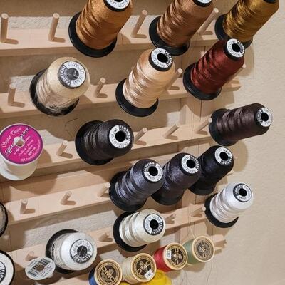 Lot 386: Thread Rack includes all Thread in photos 