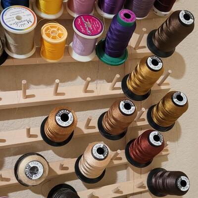Lot 386: Thread Rack includes all Thread in photos 