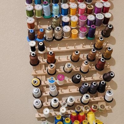 Lot 386: Thread Rack includes all Thread in photos 