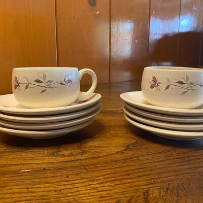 Vintage Franciscan Ware Tea Cups and Saucers Atomic Flower