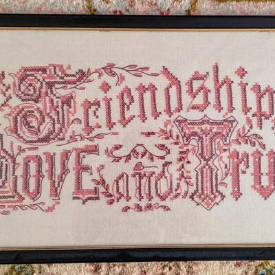 Friendship love and truth cross stitch Paragon 1971
