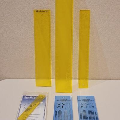 Lot 412: Yellow & Blue Quilting Rulers lot 