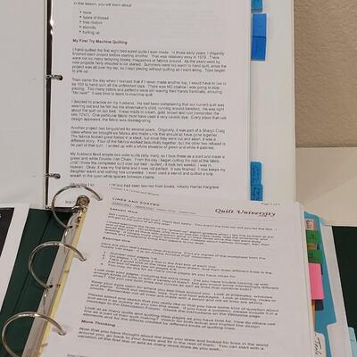 Lot 422: (2) Quilting University Notebooks and New Quilting Designs