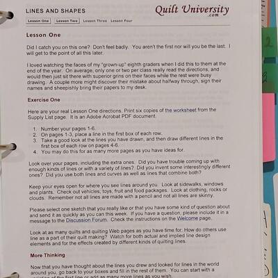 Lot 422: (2) Quilting University Notebooks and New Quilting Designs