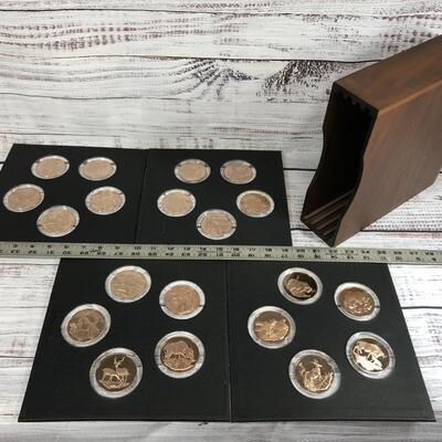 East African Wildlife Society Big Game Medals collection Patron's Edition Solid Bronze Proof Set