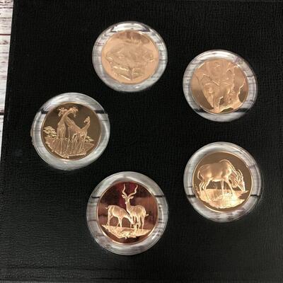 East African Wildlife Society Big Game Medals collection Patron's Edition Solid Bronze Proof Set