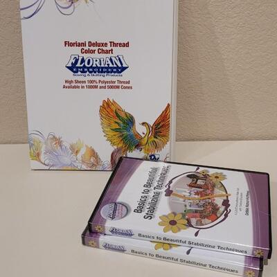 Lot 439: Floriani Thread Book and Baxk to Basics Stabilizing Techniques DVDs