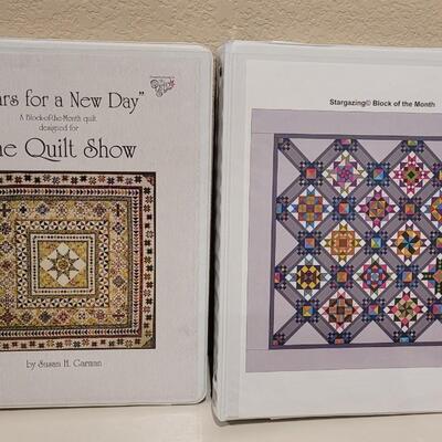 Lot 444: Stargazing Block of the Month Patterns in Binder and Stars of a New Day Block of the Month Club Patterns in Binder