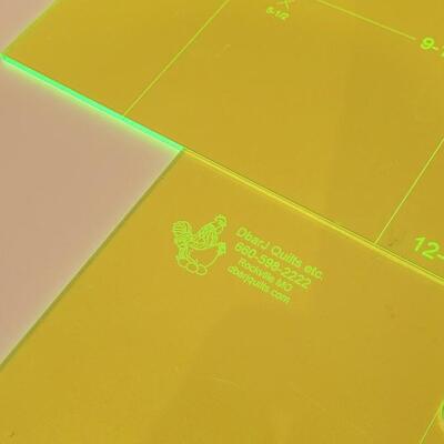 Lot 463: DbarJ Quilting Rulers (neon glow)