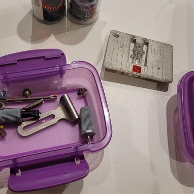 Lot 473: Bernina 830 with Feet, Hoops,  Presser Foot and More