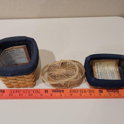 Lot 491: Mini Baskets Lot (2 Renaissance and 1 Handmade)