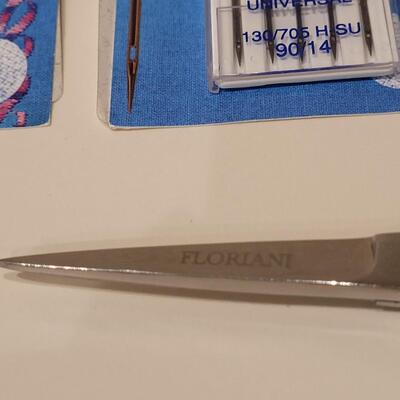 Lot 495: Scissors and Sewing Machine Needles Lot 