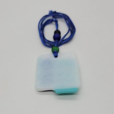 Lot J45 - Blue Glass â€œArt Decoâ€ Necklace & Pins