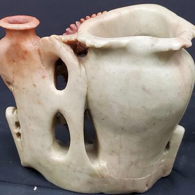 Chicken Blood Stone Carved Vase 