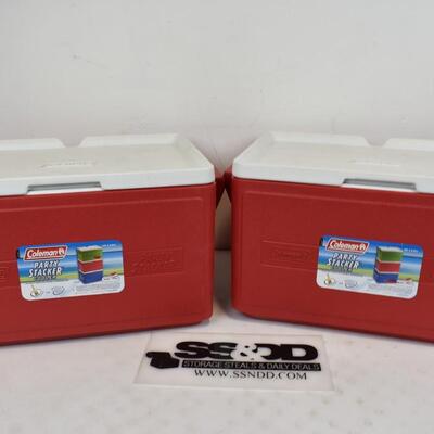 2 Red Coolers by Coleman 