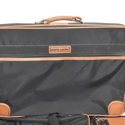 5 pc Luggage by Pierre Cardin. Black with Brown Trim
