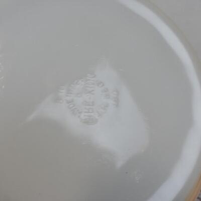 Fire King Milk Glass Pie Plate & Pyrex Clear Glass Bowl