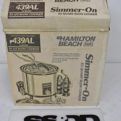 Hamilton Beach Simmer-On 3.5 qt Slow Cooker with Box - Vintage