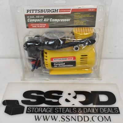 12 v Compact Air Compressor by Pittsburgh. Damaged packaging - New