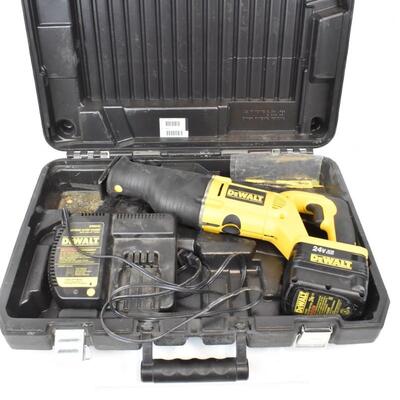 Variable Speed Reciprocating Saw by DeWalt. Includes Case, Battery, & Charger