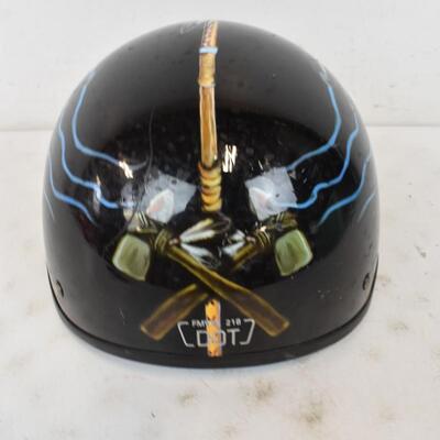 Black Helmet with Skulls FMVSS 218 DOT, Size XL