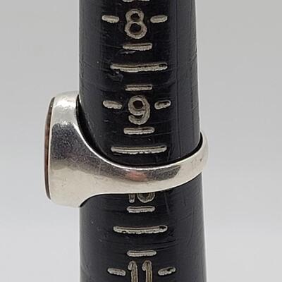 Lot J66 - Chocolate Jasper Sterling Silver Ring SIGNED J. ROSLER