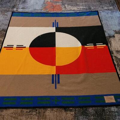 Lot 516: 85" x 77" PENDLETON Wool CIRCLE OF LIFE Blanket 