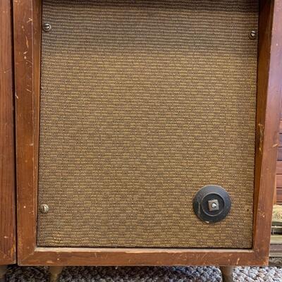Vintage Mid Century Garrard Stereo in cabinet w/ original speakers