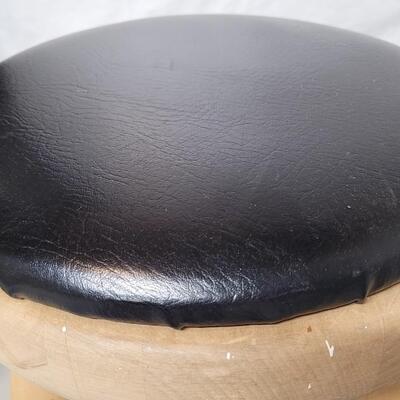Lot 554: Vintage Padded Wood Stool 