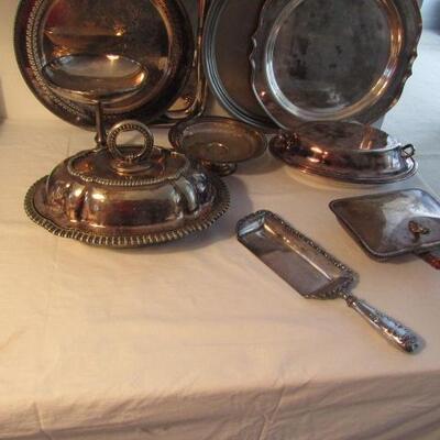 Large Collection of Silver Plated Serving Pieces