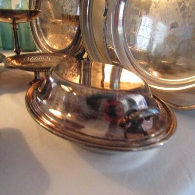 Large Collection of Silver Plated Serving Pieces