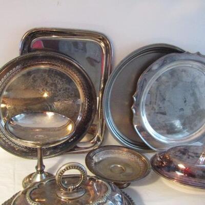 Large Collection of Silver Plated Serving Pieces