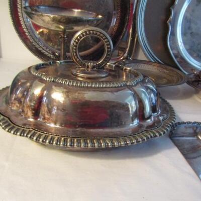 Large Collection of Silver Plated Serving Pieces