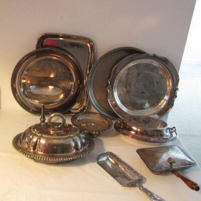 Large Collection of Silver Plated Serving Pieces