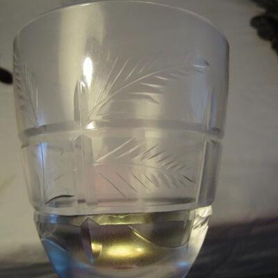 Wine Glasses- 2 Designs- Iridescent and Etched- Total of 19 Pieces