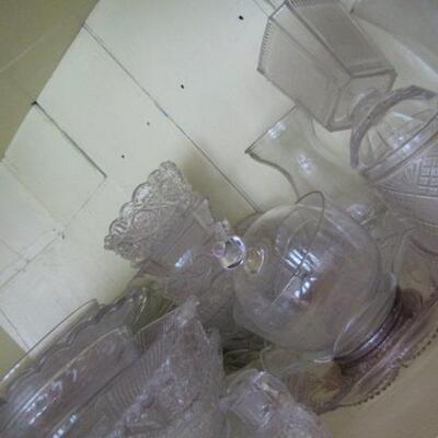 Large Collection of Misc. Glass/Crystal Serving Pieces- Plates, Bowls, Etc.