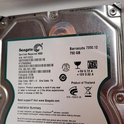 Lot 560: SEAGATE Certified Refurbished HDD Barracuda 750 GB