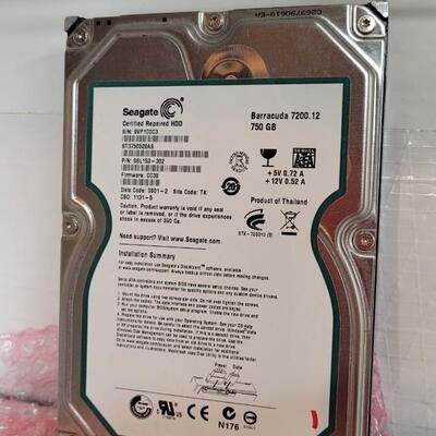 Lot 560: SEAGATE Certified Refurbished HDD Barracuda 750 GB