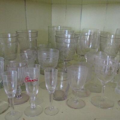 Assorted Glass/Crystal Cups, Goblets, and Glasses