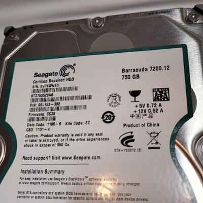 Lot 565: SEAGATE Certified Refurbished HDD Barracuda 750 GB #2