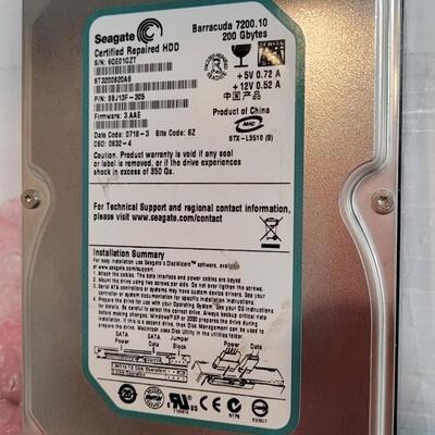 Lot 566: SEAGATE Certified Refurbished HDD 200 GB