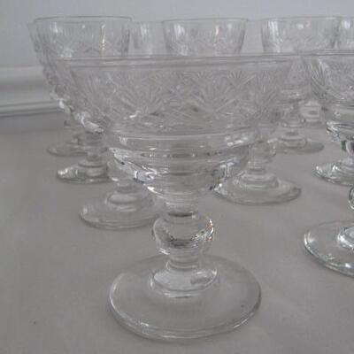 Ribbed, Patterned Crystal Wine Glasses- 2 Sizes- 19 Pieces Total