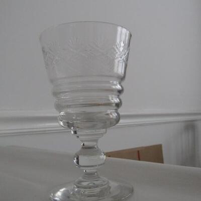 Ribbed, Patterned Crystal Wine Glasses- 2 Sizes- 19 Pieces Total