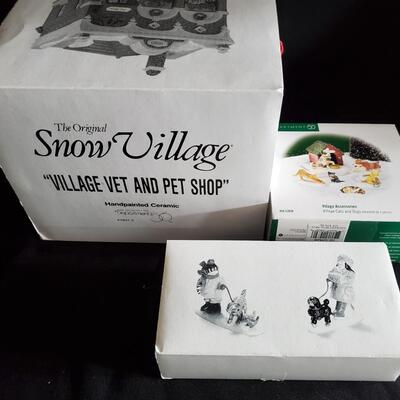 Dept. 56 Village Vet and Pet Shop, Village Cats and Dogs, Pets on Parade 