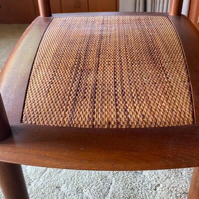 Mid Century Modern PETER HVIDT Teak and Cane Side End Table FF France & Sons