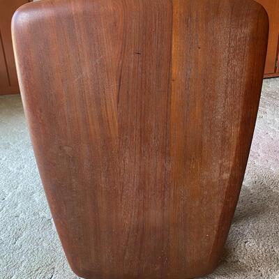 Mid Century Modern PETER HVIDT Teak and Cane Side End Table FF France & Sons